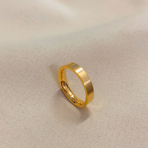 18K PVD Gold Plated Stainless Steel <b>Plain</b> Band <b>Ring</b> for Women | Minimalist Design | Waterproof, Hypoallergenic & Non-Fading - Product Image 3