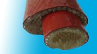 Caoutchouc de silicone recouvert d'un gaine en fibre de verre