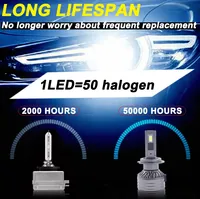 Phares LED FSYLX 100W 20000LM X5 H1 H3 H4 H7 H8 H10 H11 9005 9006 9012, ampoules de voiture pour A3, en aluminium aéronautique