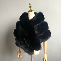 YY21144 Nouvelle arrivée, cape élégante en fourrure de renard véritable pour femmes, châle d'hiver chaud pour mariage