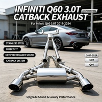 Tuyau d'échappement de performance sur mesure de haute qualité pour Infiniti Q60 3.0T, réduit efficacement la contre-pression, 2017-2024, SS304, tuning racing