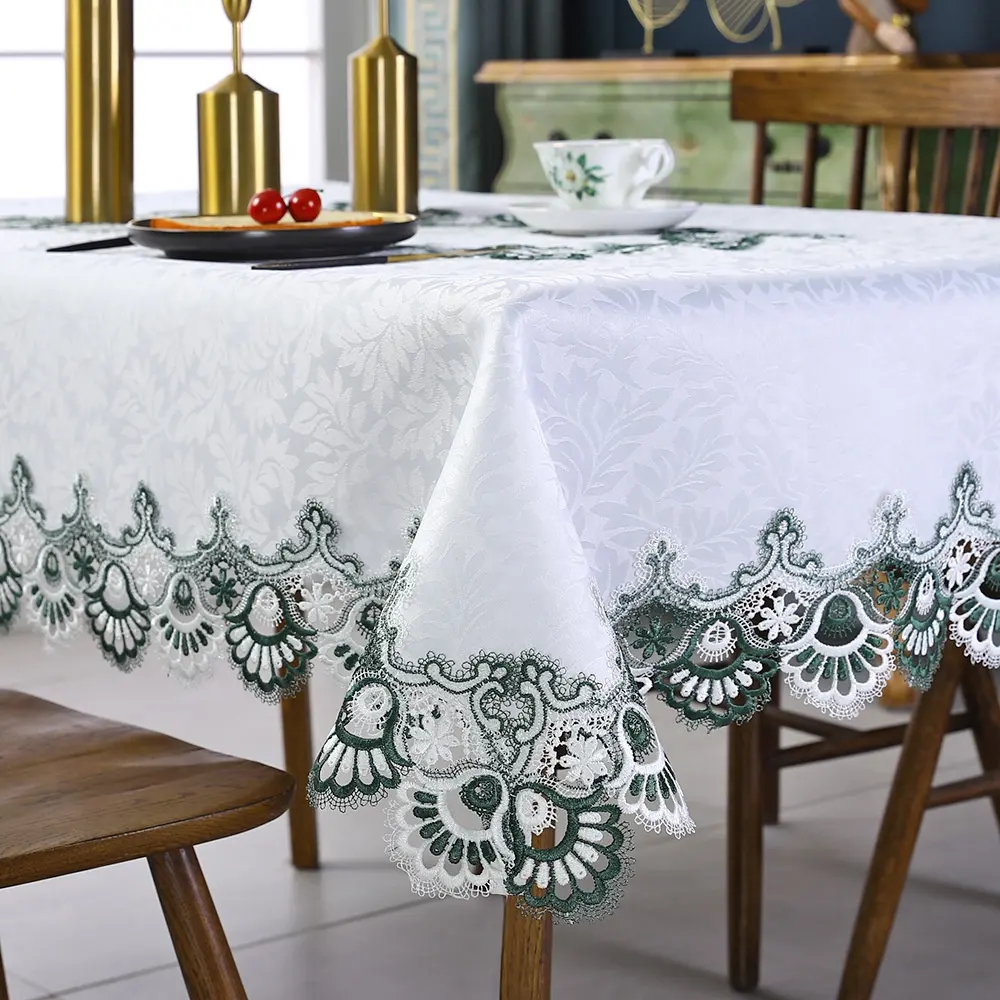 Table Covers Tablecloth Customized Luxury European Embroidery Jacquard Round Rectangle Table Cover For Home Decoration