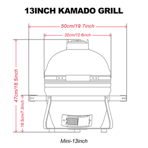 SEB 13 pouces <span class=keywords><strong>KAMADO</strong></span> en céramique pour barbecue mongol, modèle <span class=keywords><strong>MINI</strong></span> <span class=keywords><strong>KAMADO</strong></span>, four de barbecue d'extérieur - Product Image 2