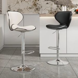 Silla de Bar y Taburete Alto de Diseño Moderno Ajustable, Muebles para Barra de Recepción, Estilo Panel de Madera, Taburete Alto para Cajero - Product Image 1