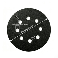 Disque de ponçage professionnel noir 5'' (125 mm) à 8 trous, auto-agrippant, antistatique, pour le polissage automobile et du bois