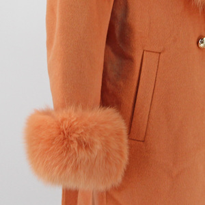 QIUCHEN QC22018 Nuovo Cappotto Lungo in Cashmere da <span class=keywords><strong>Donna</strong></span> Autunno Inverno 2022, Casual e Lussuoso, con Colletto in Vera Pelliccia di Volpe - Product Image 6