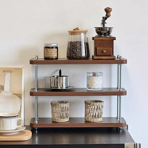 Wooden Adjustable Shelving <b>Unit</b> 3 Tier Standing Home <b>Storage</b> Organizer <b>For</b> Coffee <b>Kitchen</b> Bedroom Living Room - Product Image 1