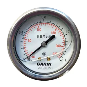 1.6mpa 230PSI áp suất thấp không gỉ ăn cắp Silicone dầu điền đo áp suất cho Máy bơm nước/đo áp suất dầu
