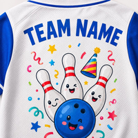 Maillot de baseball personnalisé brodé, design de dessin animé pour fête ou bowling, OEM POD, nom et numéro personnalisés, haut pour homme