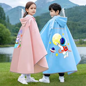 <span class=keywords><strong>Poncho</strong></span> de pluie pour enfants en PEVA de qualité supérieure avec des motifs d'astronautes et de lapins - Product Image 1