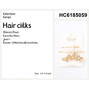 Pinzas para el Cabello Linda de 5.5-7-6.5cm, con Diseño de Flor Metálica, Accesorio para el Cabello de Mujer, Estilo Casual - Product Image 1