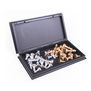 Juego de ajedrez Medieval con alta calidad tablero de ajedrez 32 oro plata piezas de ajedrez magnético juego de tablero de ajedrez Sets szachy Checker - Product Image 5