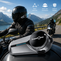 Intercom Moto T COM V8 MESH pour 8 Motocyclistes, Portée de 2,5 KM, Relais 5 Hops, Réduction du Bruit, Casque Audio