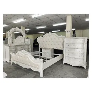 Goodwin Factory Direct Supply Solid Wood Home Use Bedroom Set Wooden Bed Furniture Wholesale GLD06