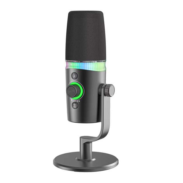 Dynamic Vocal Microphone Sound Live Performance Studio Recording XLR Cardioid Mic USB Wired Broadcasting Mic with Table Stand