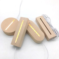 Forme cuboïde en bois de hêtre Led USB Light Base Composant léger parfait pour une utilisation à la main ou pour tenir l'acrylique Pad Wood Base USB Powered