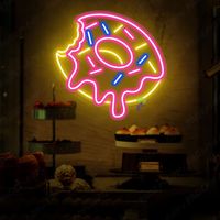 Dropshipping Free Design Doughnut Enseigne au néon Logo personnalisé Lampe au néon à LED pour bar Mariage Pâtisserie Enseigne au néon à LED Logo personnalisé