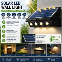 Applique Murale Solaire LED IP65 Étanche, Éclairage Haut/Bas, en Aluminium, Moderne et Décorative pour Jardin Extérieur