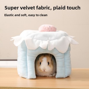 Old Man Du Cross-border Winter <span class=keywords><strong>Hamster</strong></span> & Dutch Pig & Rabbit Avoidance House Nest Cotton Cartoon Style Indoor - Product Image 4