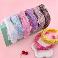 Serre-têtes torsadés scintillants YT avec sequins, bandeaux en tissu duveteux à paillettes, accessoires capillaires colorés pour fêtes pour femmes et filles