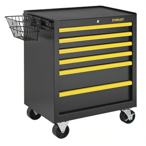 Chariot d'atelier Stanley 26 pouces avec 6 tiroirs, armoire à outils roulante avec panier de rangement pour garage et atelier - Product Image 2