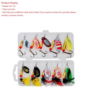 Lot de 10 leurres tournants en métal composite Luia avec paillettes, appât biomimétique - Product Image 5