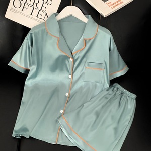 <span class=keywords><strong>ชุด</strong></span><span class=keywords><strong>นอน</strong></span>แขนสั้นผ้าไอซ์ซิลค์สำหรับผู้<span class=keywords><strong>หญิง</strong></span>, สินค้าใหม่ขายดี2025<span class=keywords><strong>ชุด</strong></span><span class=keywords><strong>นอน</strong></span>สำหรับใส่อยู่บ้านแบบเรียบง่ายฤดูร้อน - Product Image 6