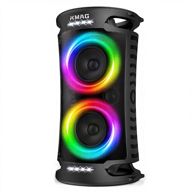 Large Party 260W Peak Bass 15H Playtime Fast Charging RGB Light Show TWS for Built-in Mic USB Portable Outdoor Speaker