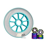 Patins à Roulettes de Vitesse 85A à Haut Rebond, Roues de Patinage de Vitesse en PU Transparent, Roues de Course en Ligne pour Patinage Extérieur et Intérieur