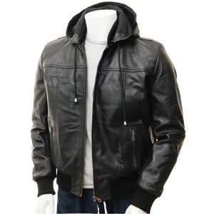 Chaqueta con Capucha de Cuero Ligera e Informal para Hombre, Cierre de Cremallera, Personalizable, Resistente al Viento e Impermeable, Ropa de Abrigo para Invierno y Actividades al Aire Libre - Product Image 3