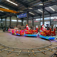 Train électrique de Noël Père Noël pour enfants et adultes, avec rails, pour parc d'attractions extérieur