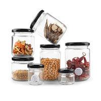 25ml - 1000ml Vacío Redondo Hermético Encurtido Mermelada Contenedor de vidrio para alimentos Tarro de almacenamiento con tapa de metal