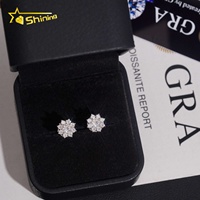 Orecchini Hip Hop di Lusso in Argento 925 con Moissanite Taglio Brillante Colore D VVS1, Lavorazione Artigianale Premium