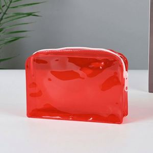 2025 New Clear & Pure Color PVC Cosmetic Bags Custom Logo Waterproof <b>Small</b> Makeup Pouches Zipper Closure for Travel Toiletry - Product Image 4