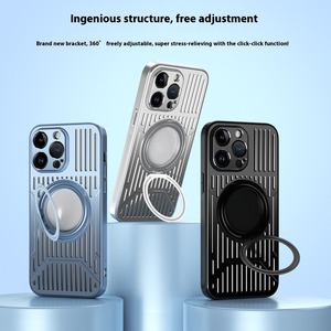 เคสหลังอลูมิเนียมหรูหราสำหรับ iPhone13 & iPhone 13Pro ตัดความเย็นแบบแม่เหล็กขาตั้งหมุนได้เคสโทรศัพท์ iPhone13