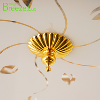 Candelabro de cristal sin aspas moderno con luces de flores LED personalizable para uso doméstico o hotelero ventilador de techo con control remoto