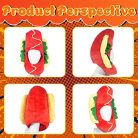 Chapeau de hot-dog personnalisé de haute qualité, accessoire de déguisement amusant en forme de tête de hot-dog, idéal pour Halloween, cosplay et fêtes.