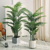 R Vente en Gros, Palmier Artificiel Dypsis Lutescens en Plastique, Faux Arbre en Pot Décoratif d'Intérieur, Plantes Simulées