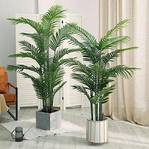 R, venta al por mayor, plástico, <span class=keywords><strong>Dypsis</strong></span> <span class=keywords><strong>Lutescens</strong></span>, bonsái, árbol de imitación en maceta, plantas simuladas decorativas para interiores, palmera Artificial - Product Image 6