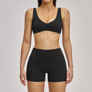 Women's 3-Piece Fitness Activewear Set Yoga <b>Leggings</b> Bras High Waist Wide-Leg Pants Solid <b>Pattern</b> Quick-Dry Anti-Bacterial - Product Image 6