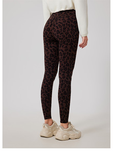 Leggings taille haute pour <span class=keywords><strong>femme</strong></span>-<span class=keywords><strong>Pantalon</strong></span> imprimé opaque doux pour le contrôle du ventre avec léopard pour le patinage d'entraînement avec intérieur en polaire - Product Image 6