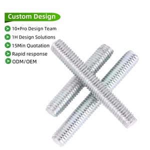 Varões Roscados de Ferro Zincado M3 M4 M6 M9 de 13mm 3600mm 8/32 Polegadas com Rosca Dupla Grau 4.8 Fabricados por Máquina de Roscar - Product Image 1