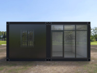 Maison conteneur modulaire préfabriquée JHCE avec structure en acier léger galvanisé, petite maison mobile portable en verre de 20 pieds