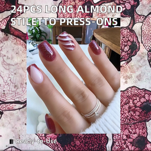 เล็บปลอมอะคริลิคแบบเต็มเล็บลายตารางหมากรุกสีแดงขาวสไตล์ยุโรปอเมริกันสำหรับคริสต์มาส พร้อมกาวติดเล็บ <span class=keywords><strong>ปลาย</strong></span>เล็บยาวแบบสำเร็จรูป - Product Image 2