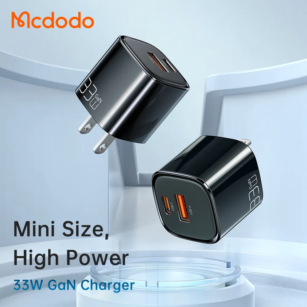 US Flat Pin 33W Mini GaN Android Fast Charger QC AFC PD Usb-C Usb Multiple Ports Cargador For Xiaomi For samsung iphone