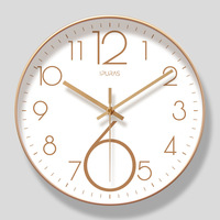 Horloge Murale Classique à Quartz 3D Silencieuse avec Aiguille des Secondes Flottante, Décoration Murale Tendance pour Salon