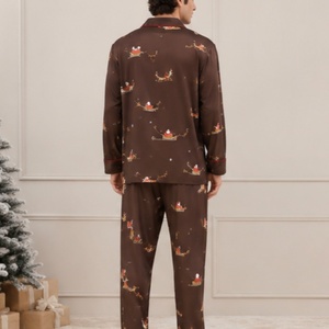 Nuovo <span class=keywords><strong>Pigiama</strong></span> Natalizio da <span class=keywords><strong>Uomo</strong></span>, Set di Abbigliamento da Notte con Stampa Festiva per Capodanno, Abbigliamento <span class=keywords><strong>Invernale</strong></span> a Maniche Lunghe in Bambù - Product Image 4