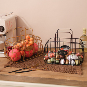 Wire Basket Rectangle 1-3L Industrial Style Food Container For Coffee Capsule Storage Kitchen Living Room Use - Product Image 3