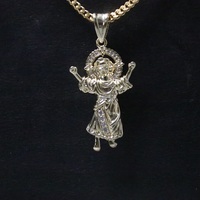 Collier fantaisie bijoux argent sterling plaqué or pendentif jésus catholique personnalisé
