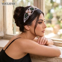 YouLaPan – bandeau de mariée de style européen et américain, couvre-chef à la mode fait à la main avec perles pour mariage et fête de Noël YXA53
